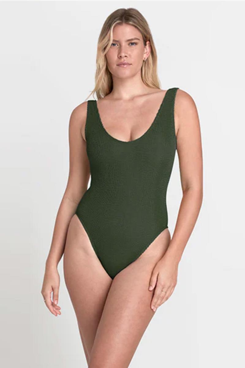 Bond-Eye Mara Plunge Neck Low Back Eco One-Piece Swimsuit Adult 004E