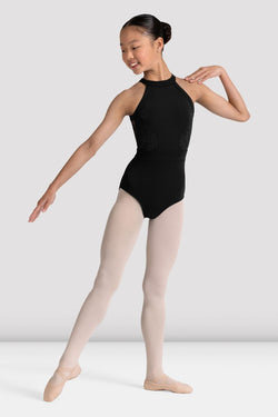 Bloch Camellia Kiki Floral Mesh Back Halterneck Bodysuit Child CL40003