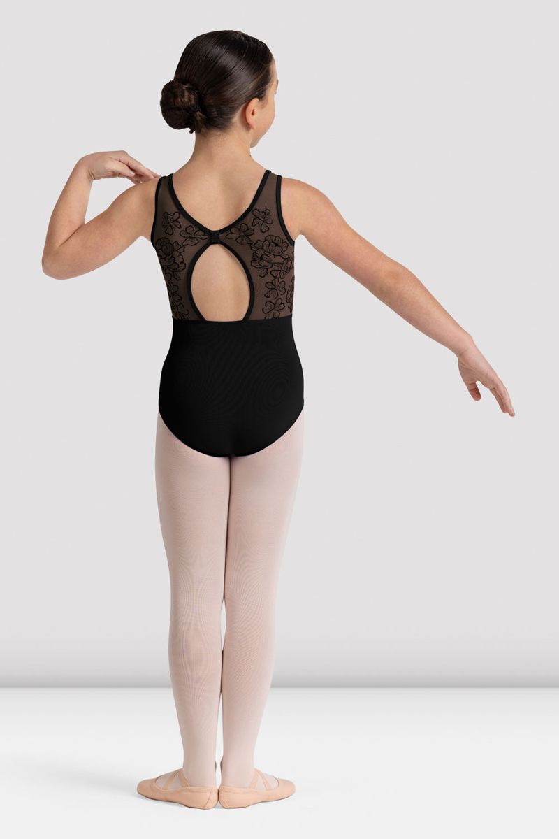 Bloch Camellia Lulu Floral Mesh Back Tank Bodysuit Child CL50005