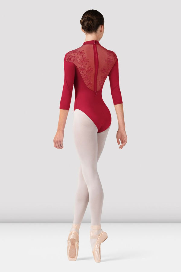 Bloch Camellia Calista High Neck 3/4 Sleeve Bodysuit Adult L60001