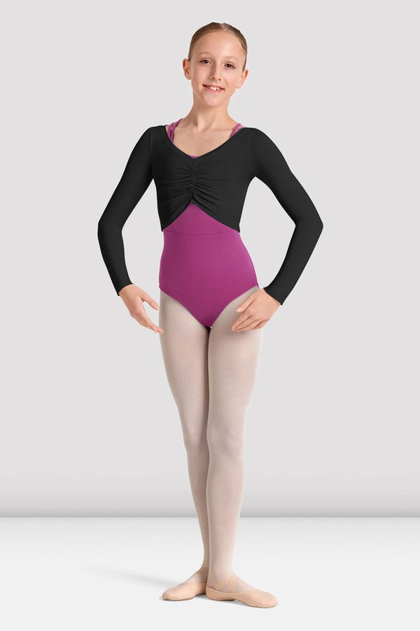 Bloch Mirella Kaleidoscope Gathered Long Sleeve Top Child M30004C