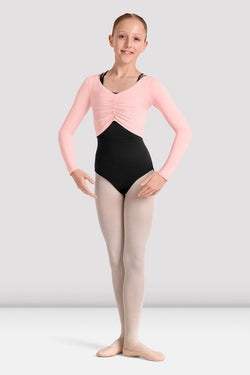 Bloch Mirella Kaleidoscope Gathered Long Sleeve Top Child M30004C