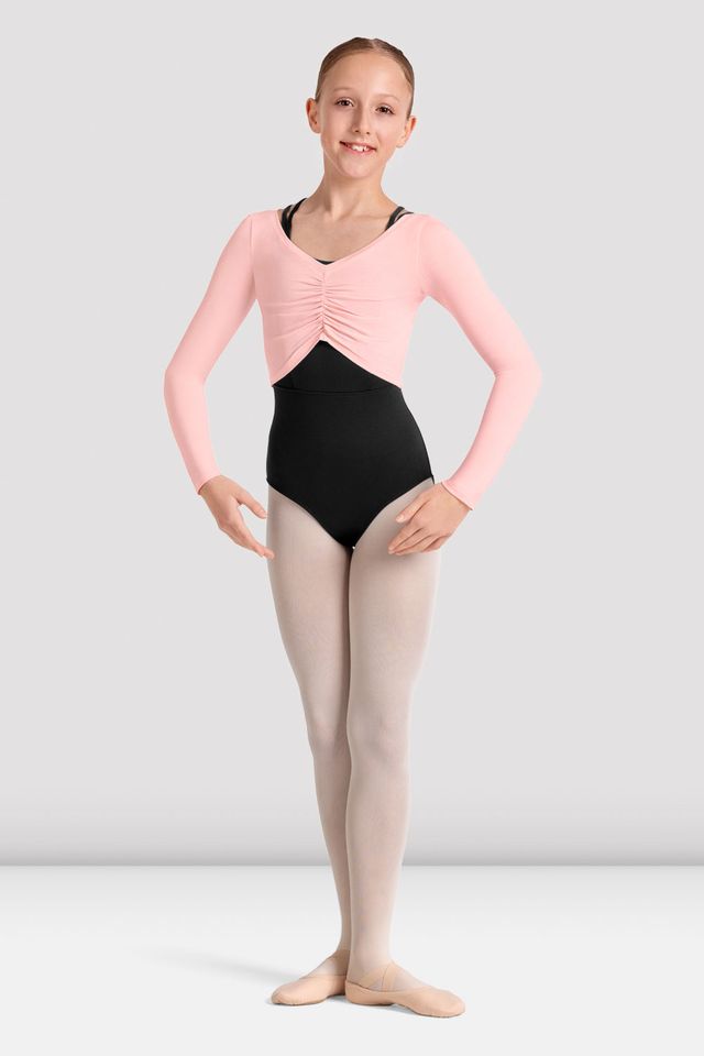 Bloch Mirella Kaleidoscope Gathered Long Sleeve Top Child M30004C