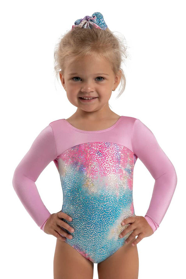 Capezio Unicorn Disco Lightwave Gymnastics Long Sleeve Leotard Child 12305C