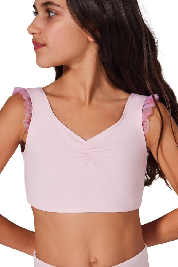 Capezing Coming Up Roses Rosy Ruffle Tank Crop Top Child F12436C