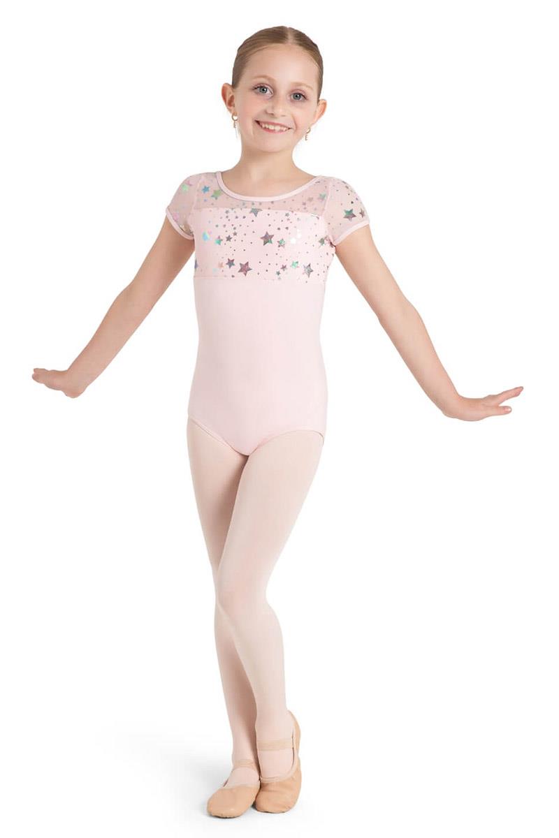 Capezio Star Struck Galaxy V-Back Short Sleeve Bodysuit Child 12105C