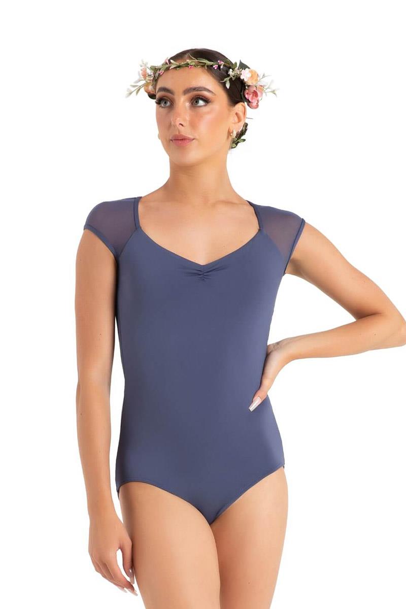 Capezio Wildflower Daisy Mesh Cap Sleeve Bodysuit Adult 12089W