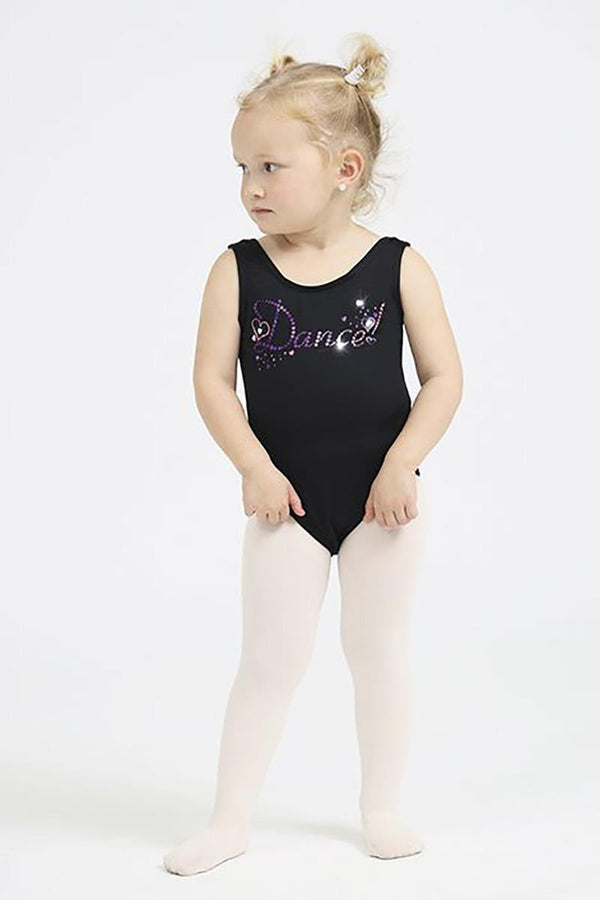 Mondor Glitter Dance Applique Tank Bodysuit Child 40195