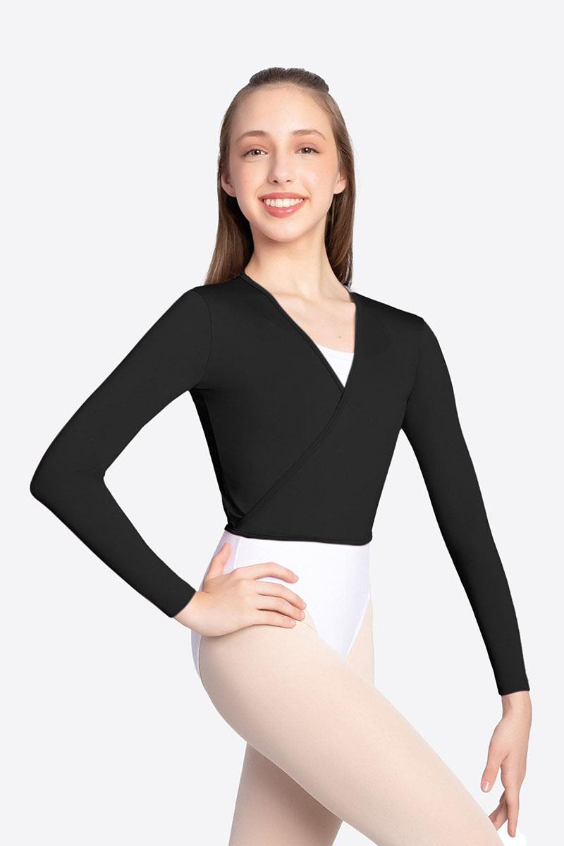 So Danca Vivara V-Neck Long Sleeve Mock Wrap Top Child SL177