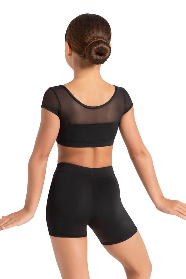 Capezio Star Struck Cosmic Mesh Short Sleeve Crop Top Child 12108C