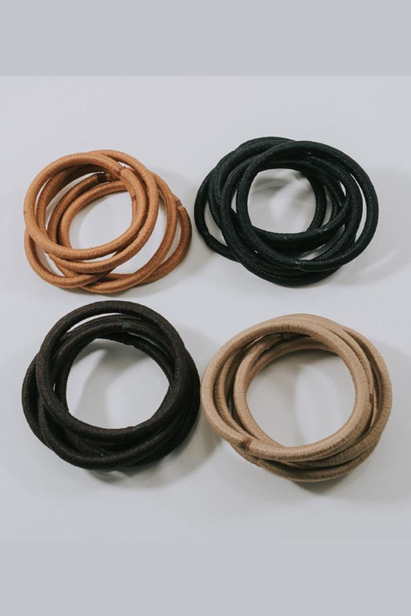 Kissed By Glitter 6-Pack Brown Hair Elastics DS020