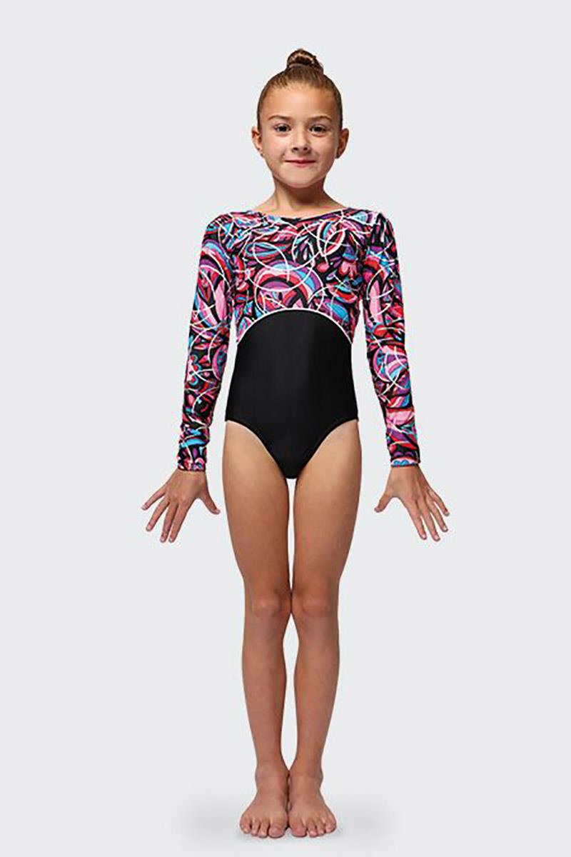 Mondor Emotion Printed Long Sleeve Gymnastics Leotard Child 27895 Dance Essentials Inc. Dancewear Apparel and Custom Costumes Toronto