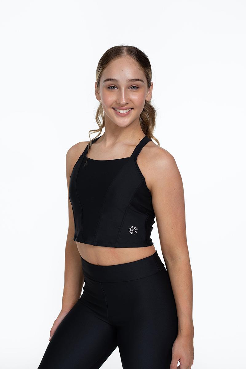 Bloch x Flo Active Shelby Seamed Cross Back Cropped Tank Top FM1726 – Dance  Essentials Inc.