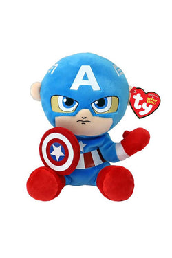 TY Beanie Babies Marvel Captain America Soft Body Plush Doll 44002
