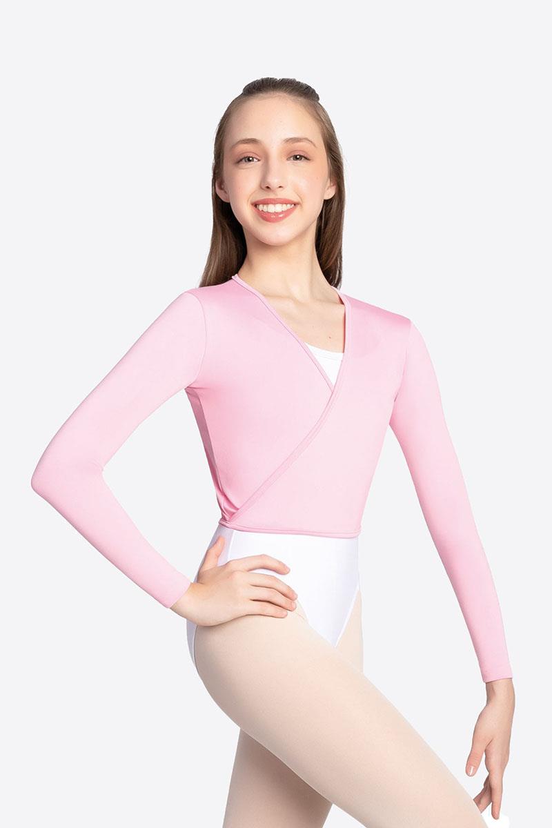 So Danca Vivara V-Neck Long Sleeve Mock Wrap Top Child SL177