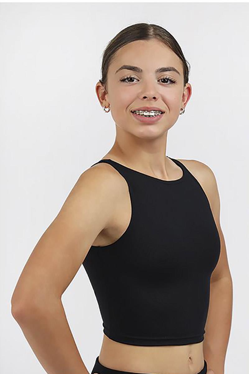 Mondor Open Back High Neck Tank Crop Top 3595C Dance Essentials Inc. Dancewear Apparel and Custom Costumes Toronto