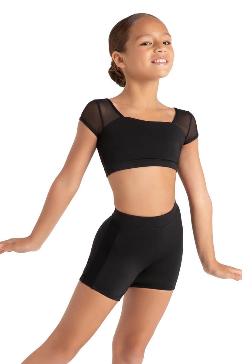 Capezio Star Struck Cosmic Mesh Short Sleeve Crop Top Child 12108C