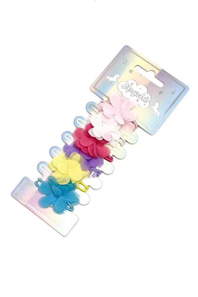 May King 6-Pack Chiffon Flower Hair Elastics 19811