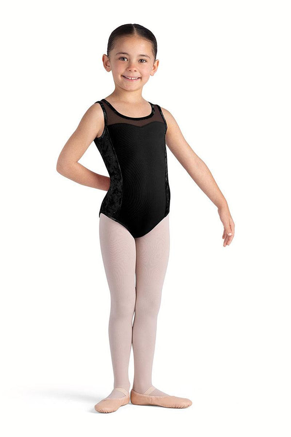 Bloch Amelia Velvet Mesh Back Tank Bodysuit Child CL5645