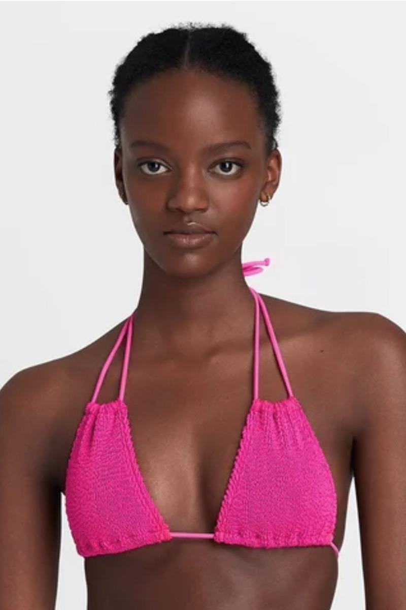 HEVIRGO Transparent Strap Push-up Bikini Set Two Pieces Halter Triangle Bra High  Waist Thong Swimwear for Beach,Red XL 