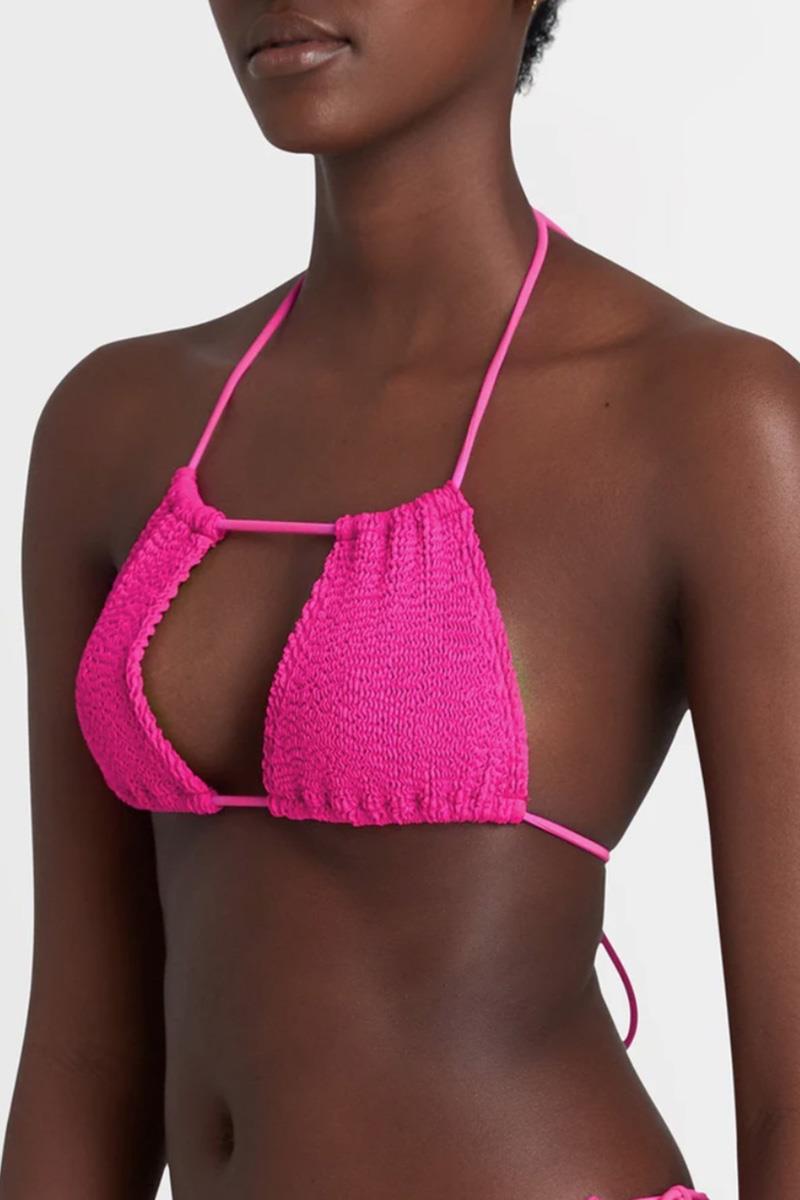 Pink Bandeau-Style Eco Bikini Top