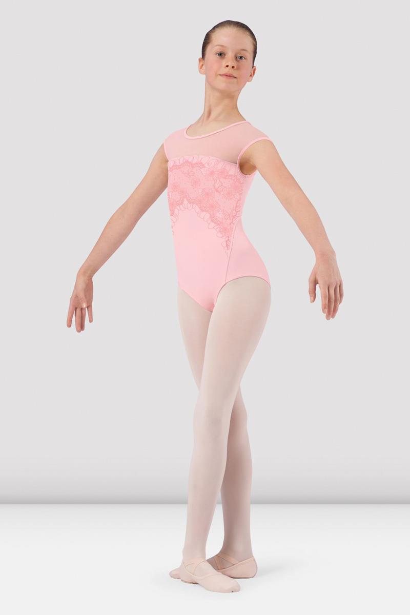 Bloch Katalina Lace Print Cap Sleeve Bodysuit Child CL9202