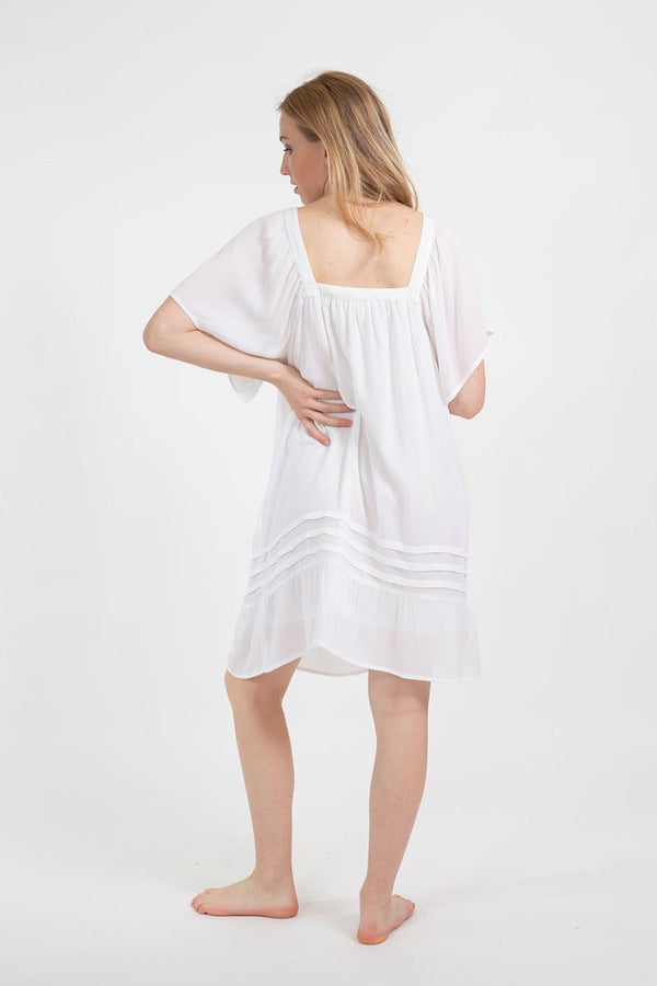 Koy Resort Miami Square Neck Short Sleeve Midi Dress Adult K2343