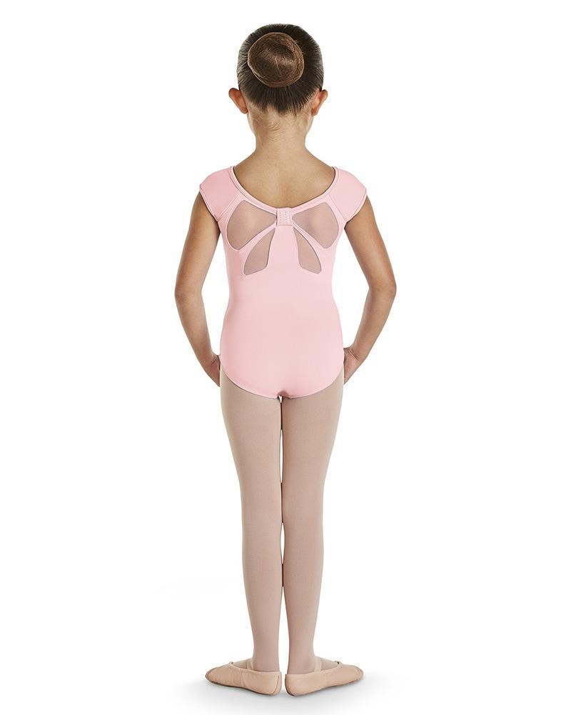 Bloch Makena Bow Back Diamonte Detail Cap Sleeve Bodysuit Child CL9822