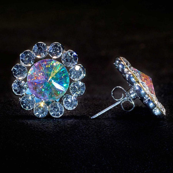 Kissed By Glitter Crystal/AB Mixed Flower Pierced Earring SS007