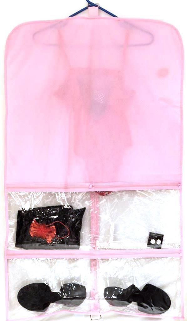 Kissed By Glitter Clear/Pink Garment Bag DS0101