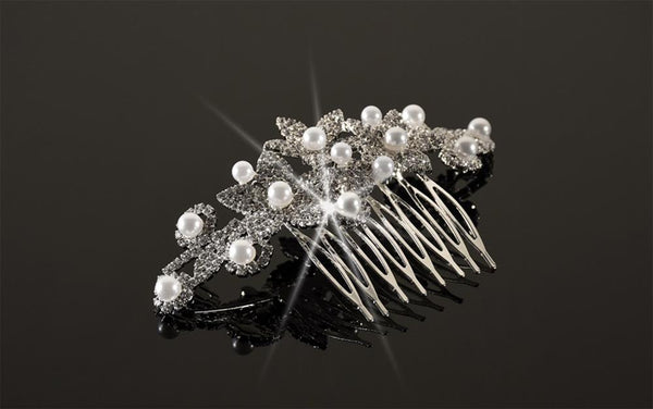 FH2 Crystal and Pearl Hair Comb CO0306