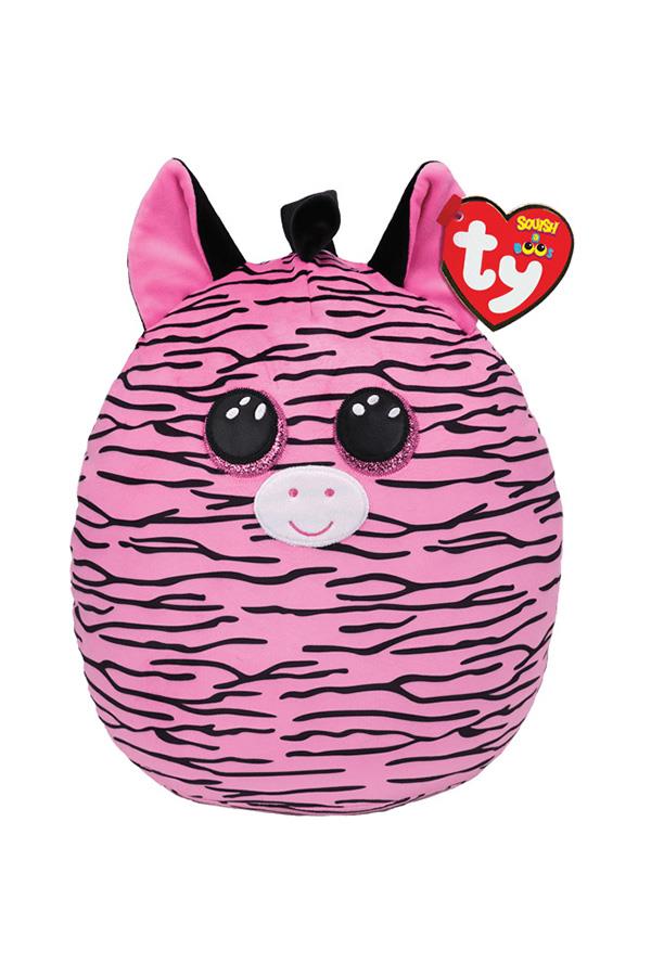 TY Squish-A-Boo Zoey Black And Pink Striped Zebra Animal Pillow 39194