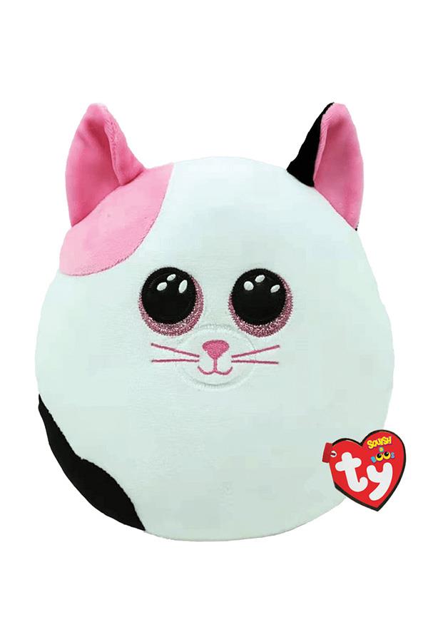 TY Squish-A-Boo Muffin Pink And White Cat Animal Pillow 39222
