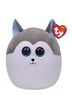 TY Squish-A-Boo Slush Grey And White Husky Animal Pillow 39293