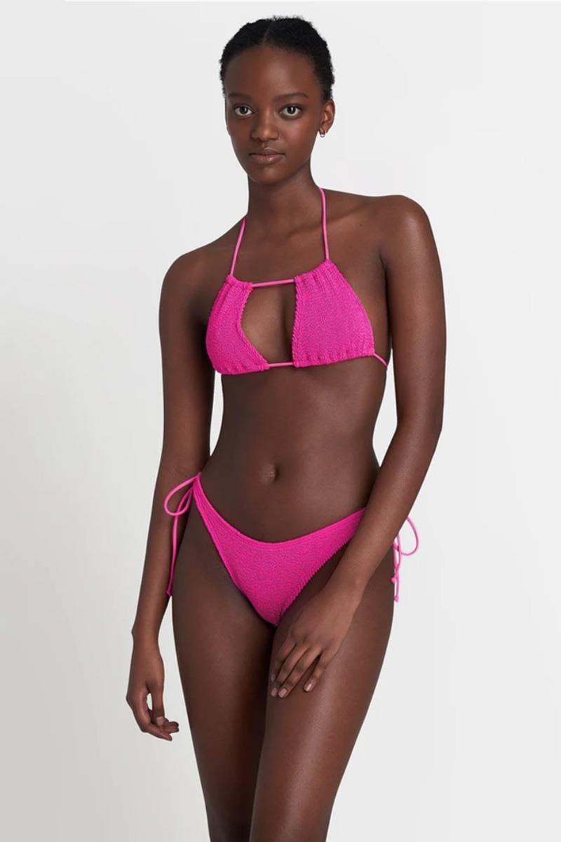 Lissio teal Lurex O-ring bralette, BOUND BY BOND-EYE, Triangle Bikini  Tops for Women